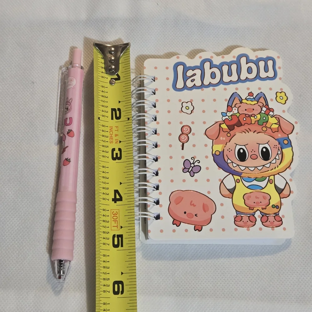 🍒🍒 Labubu Spiral Notebook with Pink Pen